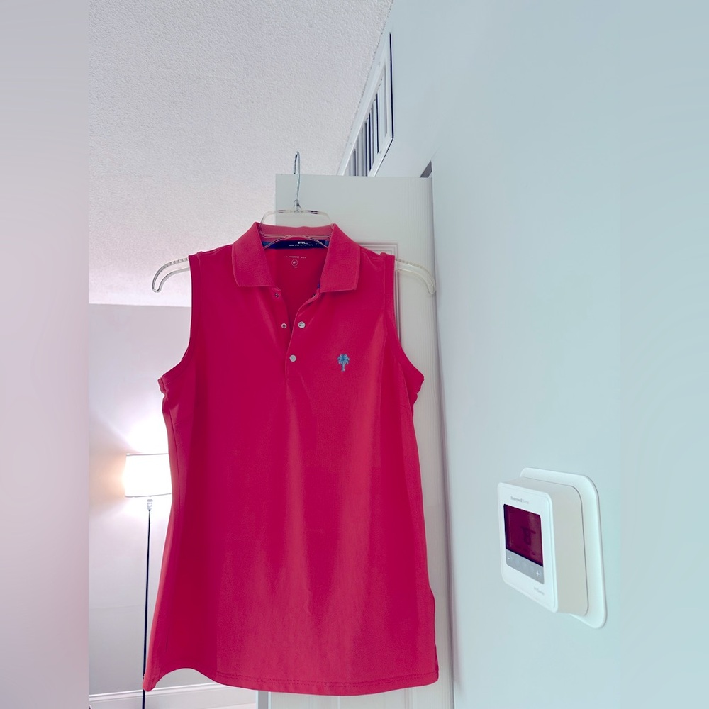 New Collared sleeveless shirt. Medium to dark Pink. for golf, tennis, casual